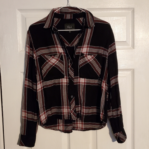 Rails Dylan Jet/White/Ruby Plaid Button Down - Picture 3 of 8
